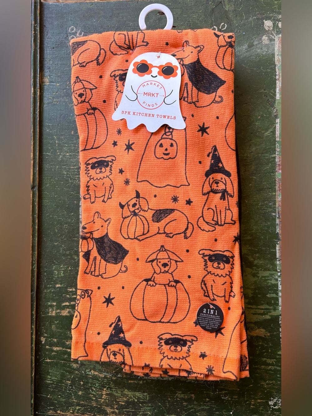 Halloween Dogs Kitchen Towels Set of 3 Towels, NWT